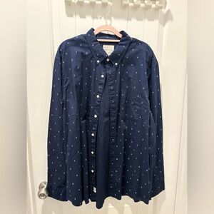 American Eagle Outfitters Dark Blue Shirt with White Accents